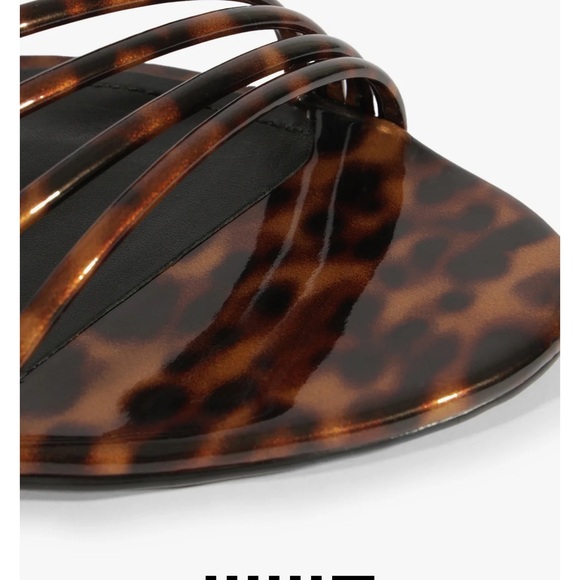 SCHUTZ - INEZ ANIMAL PRINT LEATHER FLAT SANDAL - Picture 1 of 2